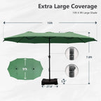 MAISON ARTS Grand Parasol Double Face de 4,5 m avec Base Incluse pour Patio