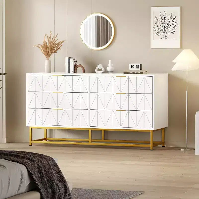 Acekool Commode en tissu à 6 tiroirs, petite commode de rangement avec plateau en bois, table de chevet moderne et organisateur de vêtements pour chambre à coucher, placard, salon