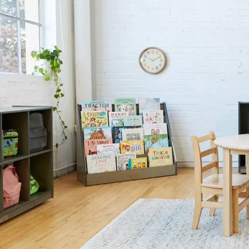 ECR4Kids Étagère à Livres et de Présentation en Bois, Simple Face, Montessori