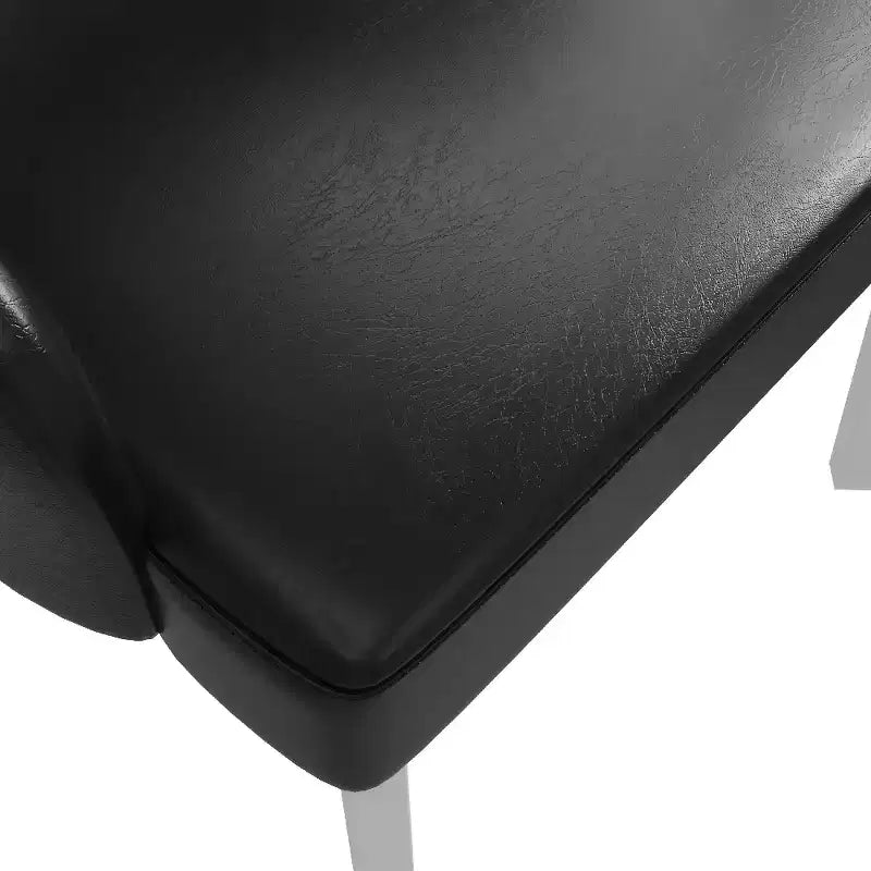 LeisureMod Ethos Chaises de Salle à Manger Modernes (Lot de 2) Sièges en Cuir avec Dossier Courbé et Pieds en Fer Noir, Places Assises pour Cuisine, Salle à Manger, Café