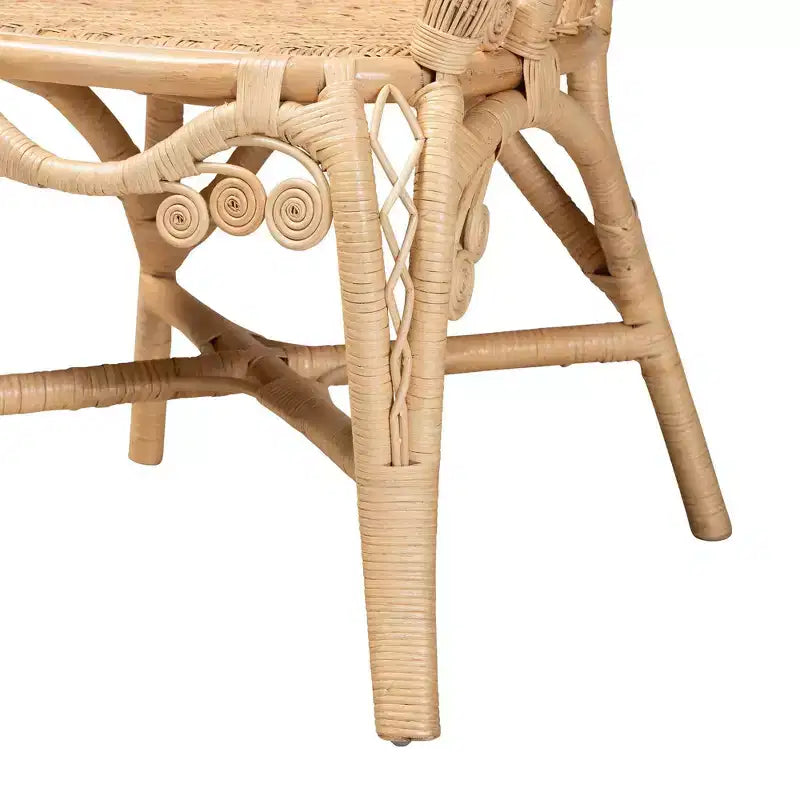 Fauteuil d'appoint Ratu en rotin de Bali et Pari : Fait à la main, design bohème, aucun assemblage requis