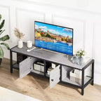 Meuble TV marron rustique de 65 pouces, meuble de style rustique avec rangement pour téléviseurs jusqu'à 75 pouces, idéal pour le salon