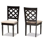 Lot de 2 chaises de salle à manger Ramiro en tissu et bois – Baxton Studio