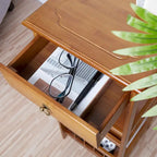 Table d'appoint en bois massif avec rangement