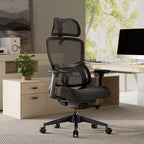 Lark, Chaise de bureau lombaire réglable, noire