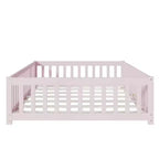 Lit au sol pleine grandeur Luxystar avec clôture et porte pour chambre d'enfant