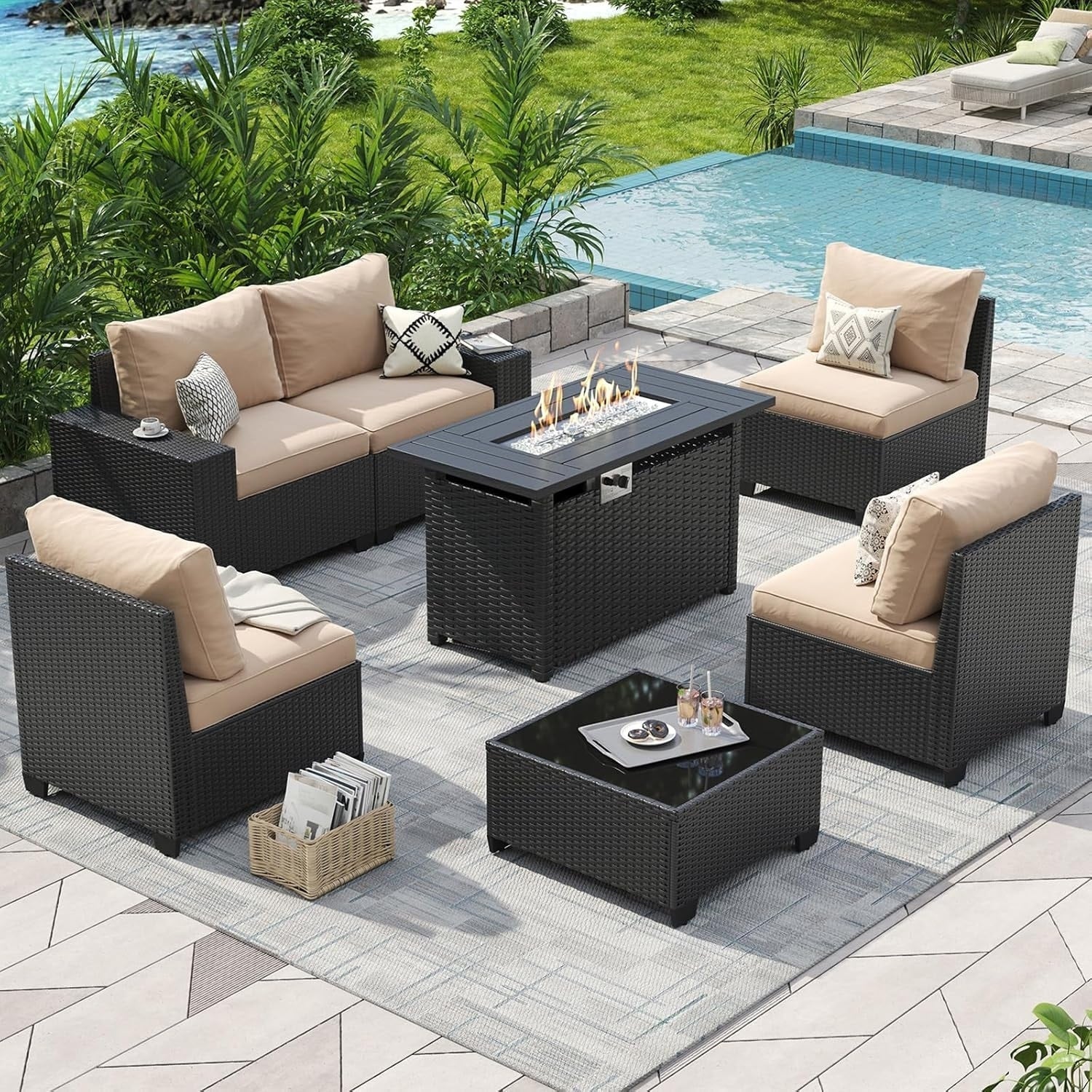 Salons de jardin avec coussins de 10 cm d'épaisseur
