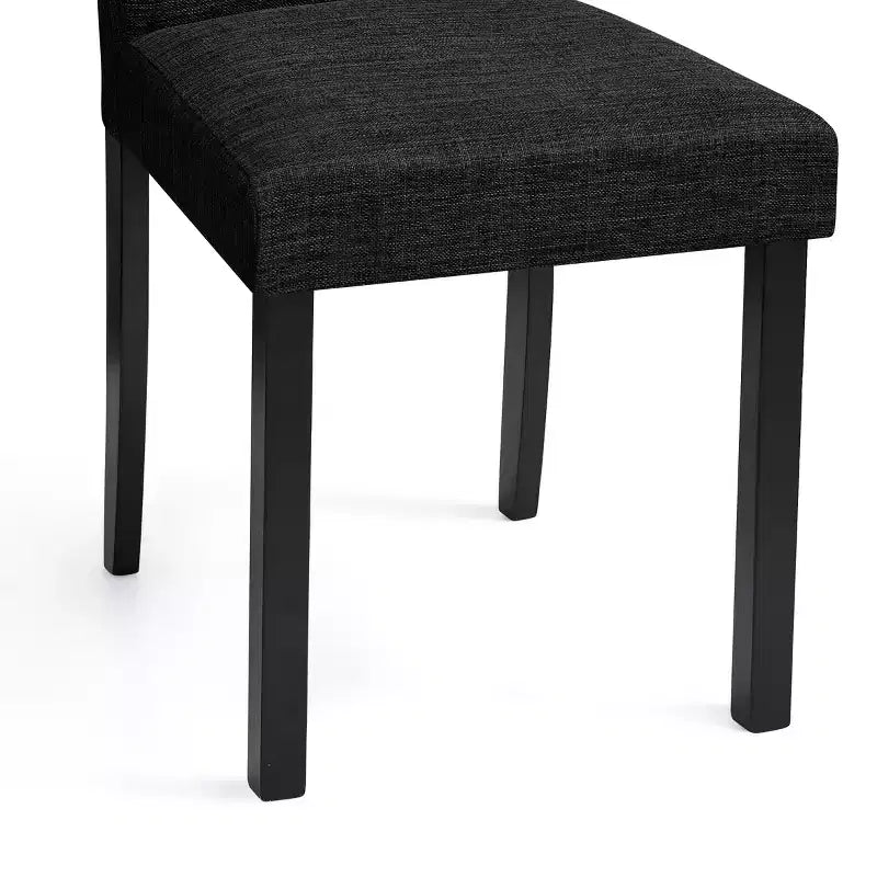 Subrtex Chaise de salle à manger Parsons rembourrée en bois massif et lin (Lot de 2)