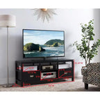 Meuble TV Kings Brand Furniture 54 po en bois fini noir avec rangement