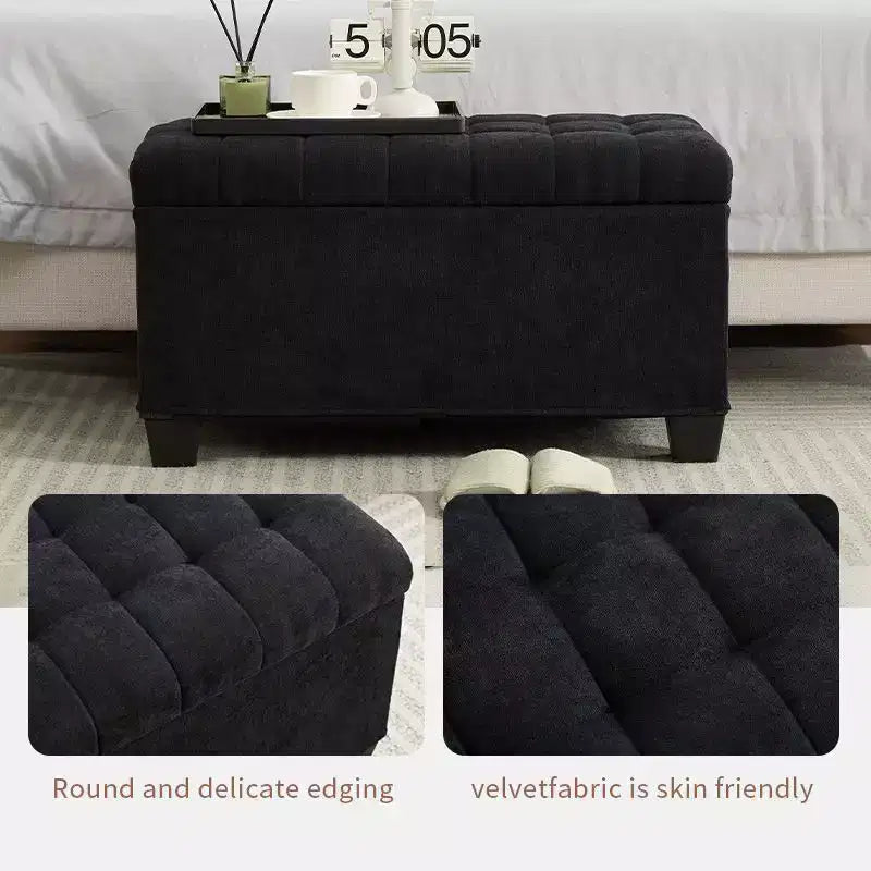 Banc de rangement ottoman TUYOHW avec pieds, 40,6 x 76,2 x 40,9 cm, pour salon, chambre et entrée