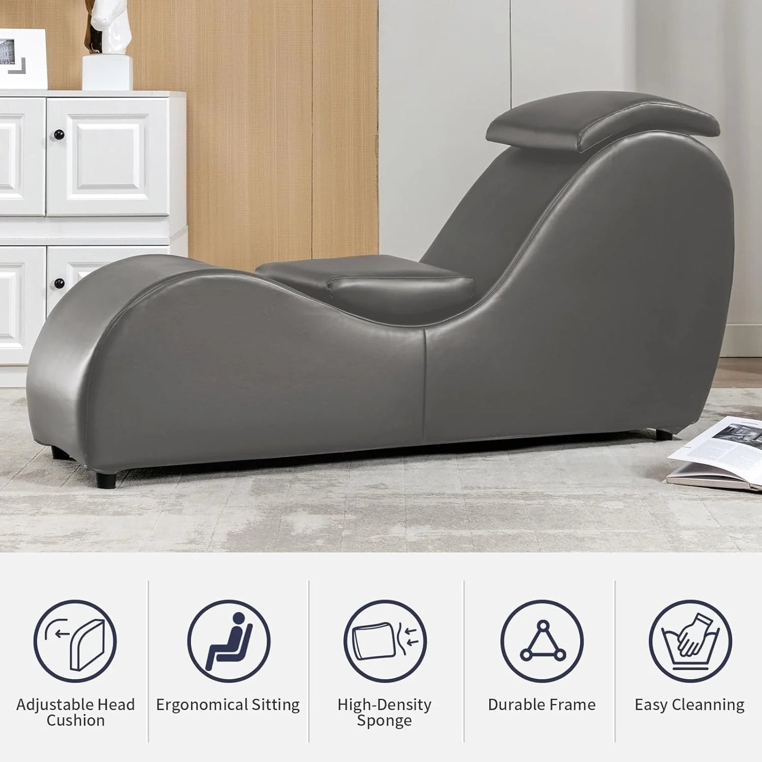Mixoy Chaise de Yoga d'intérieur, Chaise longue de yoga incurvée pour adultes, étirements, exercices, relaxation