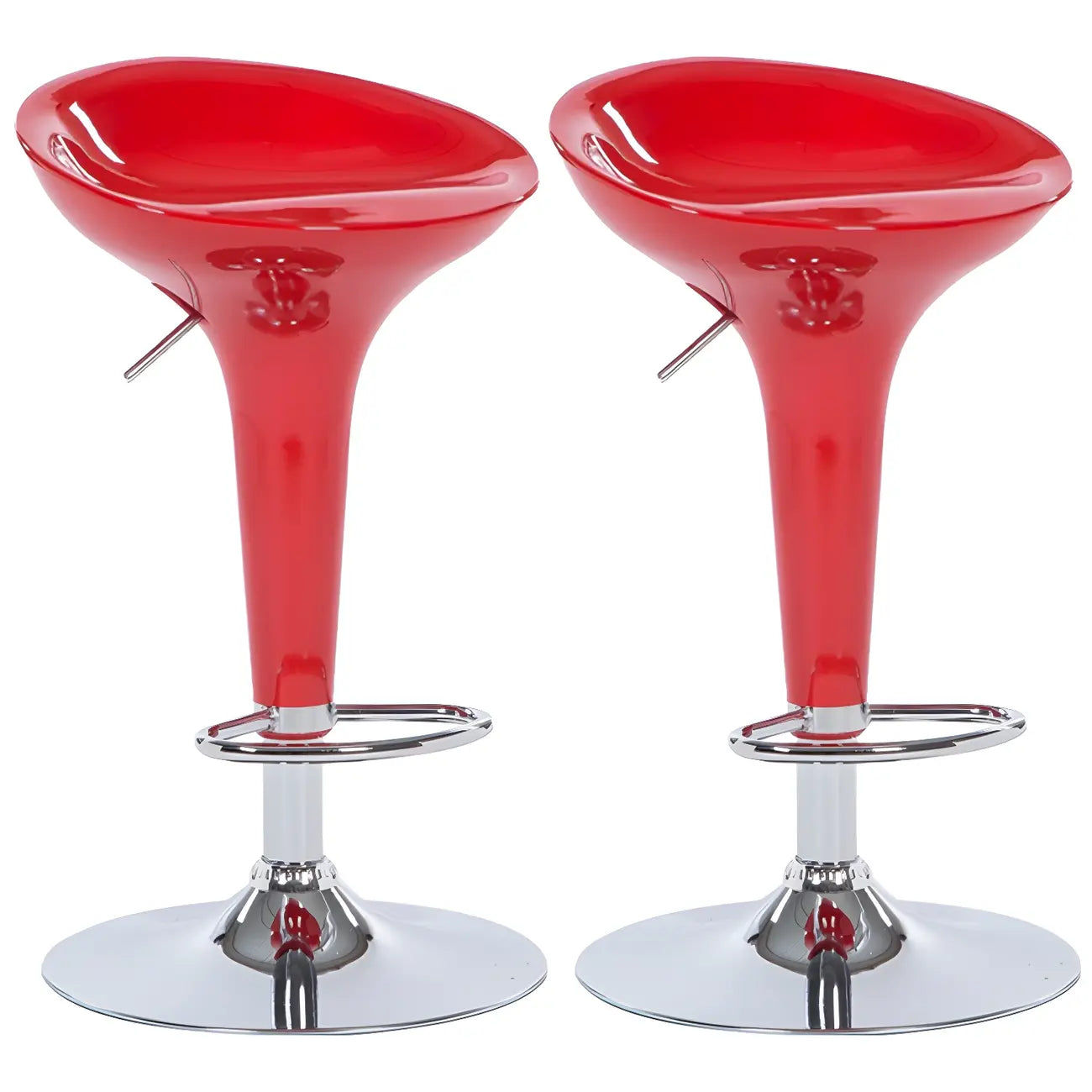 Tabouret de bar pivotant en plastique chromé réglable en hauteur