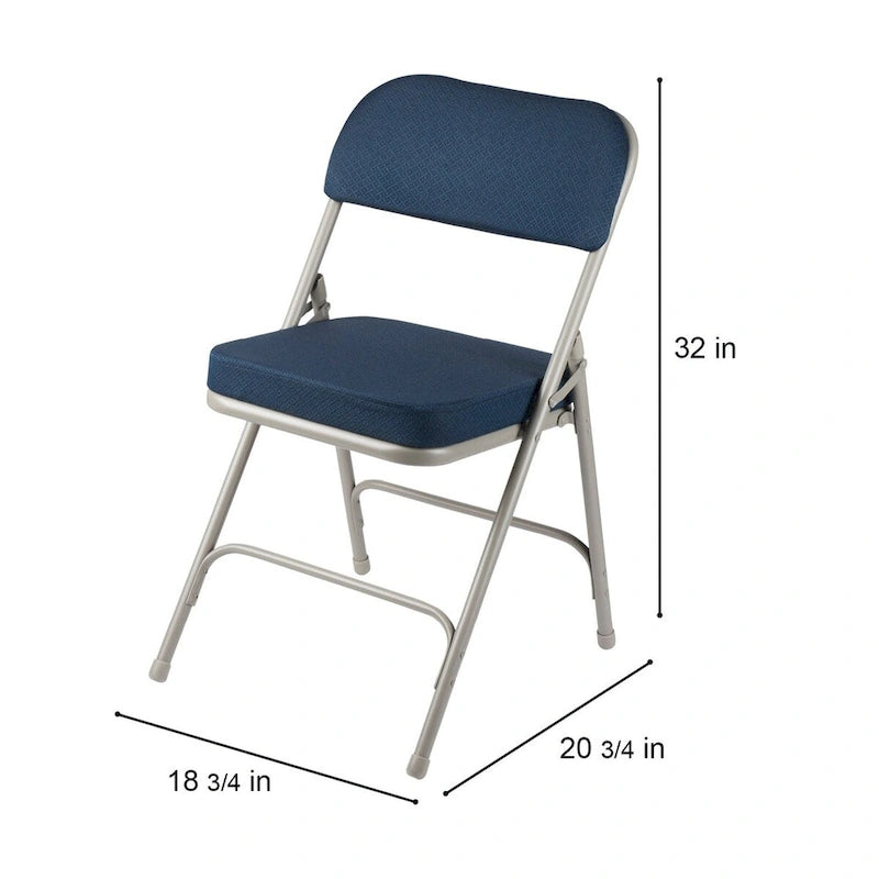 Chaise pliante de luxe matelassée en tissu de la collection Bernadine de Hampden Furnishings, lot de 2