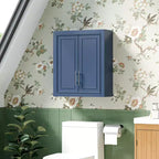 Meuble de Rangement Mural de Salle de Bain Double Porte au-dessus des Toilettes avec Étagères Réglables Organisateur Mural pour Salle de Bain, Cuisine, Buanderie, Chambre