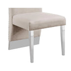 Chaise de salle à manger « Best Quality Furniture » avec dossier plissé, clous décoratifs et pieds chromés (lot de 2)