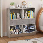 Étagère pour enfants, coffre à jouets de rangement à 3 niveaux, coffre de rangement multifonctionnel pour chambre d'enfant, chambre à coucher, école