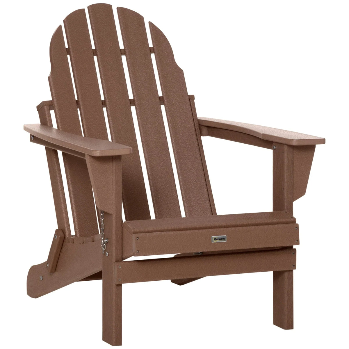 Chaise Outsunny Adirondack Pliante, Chaises de Plage Longues en Plastique HDPE Tout Temps pour Patio, Terrasse et Mobilier de Jardin
