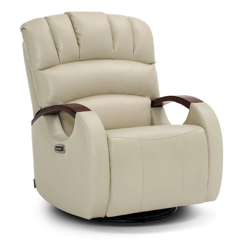 Fauteuil inclinable, pivotant et berçant électrique en similicuir avec appuie-tête réglable pour chambre de bébé, PR616