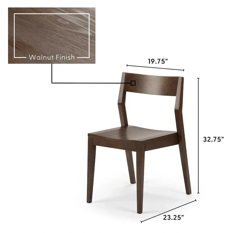 Chaise de salle à manger moderne en bois massif Plank and Beam
