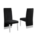 Chaise de salle à manger « Best Quality Furniture » avec dossier plissé, clous décoratifs et pieds chromés (lot de 2)