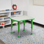 Flash Furniture 21,875 po (L) x 26,625 po (l) Table d'activités rectangulaire en plastique à hauteur réglable