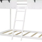 Lit superposé Luxystar de style cabane avec toit et fenêtre