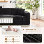 Celebalcony Canapé modulaire sans os 103, chaise longue en forme de L avec 2 porte-gobelets, canapés nuages moelleux en velours côtelé pour salon, aucun assemblage requis