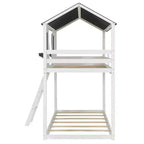 Lit superposé Luxystar de style cabane avec toit et fenêtre