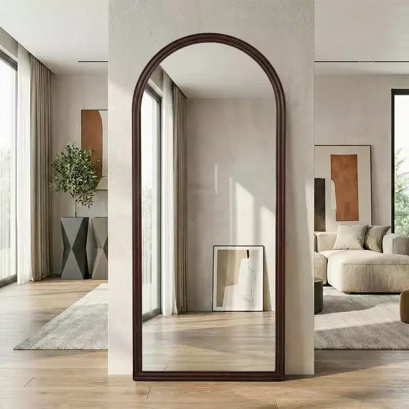 Dovelina Miroir sur pied intégral en arc 71H x 31W, miroir décoratif à poser, miroir mural moderne pour salon, salle à manger, entrée, chambre à coucher
