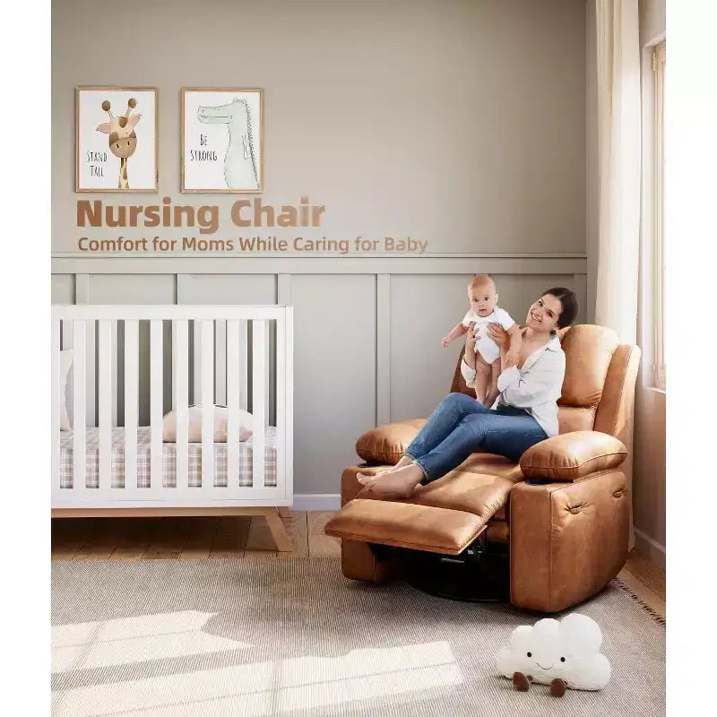 Fauteuil inclinable manuel, canapé inclinable en cuir PU, fauteuil moderne et confortable pour chambre ou salon, fauteuil inclinable en cuir pour adultes