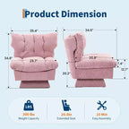 Fauteuil pivotant d'appoint moderne, fauteuil de salon 360°, coussin épais, rembourrage confortable, pour chambre, appartement, bureau