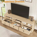 Meuble TV 70 pouces pour téléviseurs jusqu'à 80 pouces, meuble de divertissement moderne du milieu du siècle avec tiroir, meuble TV console média pour salon, chambre à coucher