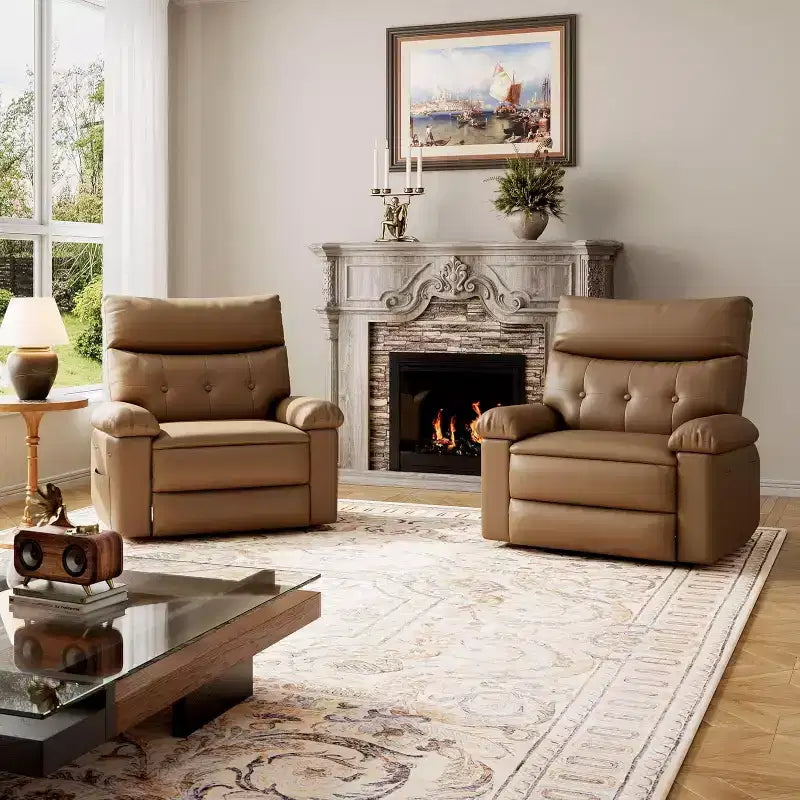 Fauteuil inclinable en cuir surdimensionné, inclinable manuel extra large, chaise longue avec accoudoirs et dossier confortables en éponge 1,5X pour salon, chambre