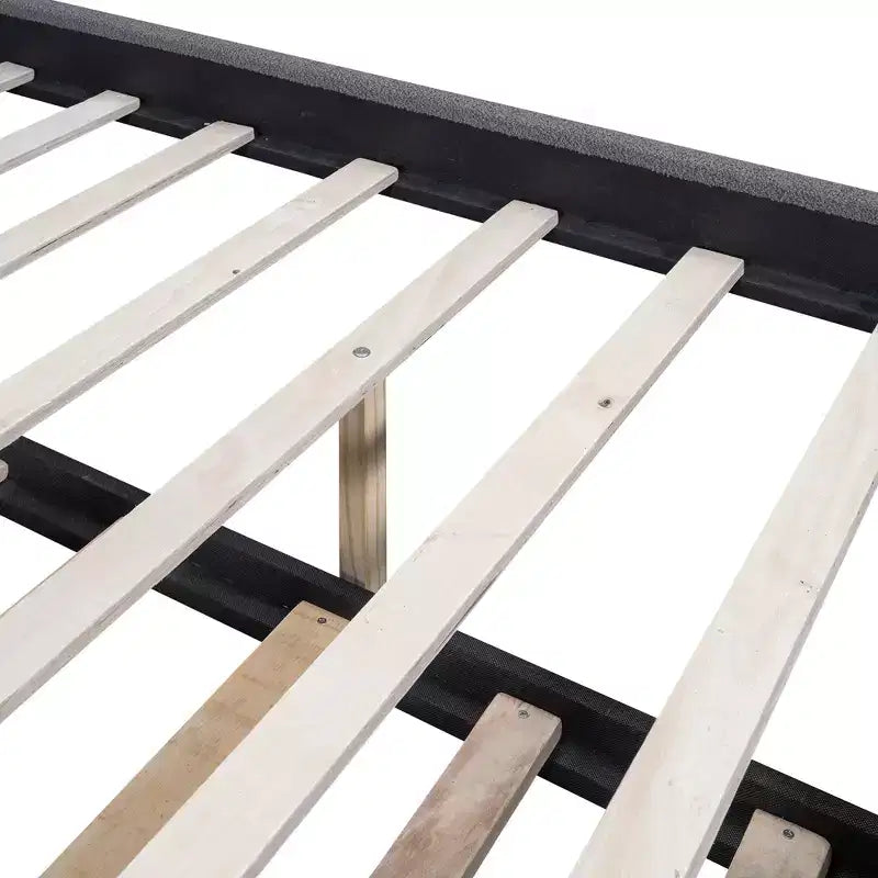 Cadre de lit plateforme rembourré pleine/double avec lit gigogne double – HABITRIO