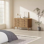 Commode Garvee 47 à 6 tiroirs, commode compacte en bois avec pieds en métal, organisateur de rangement style ferme pour chambre à coucher, chambre d'enfant ou appartement