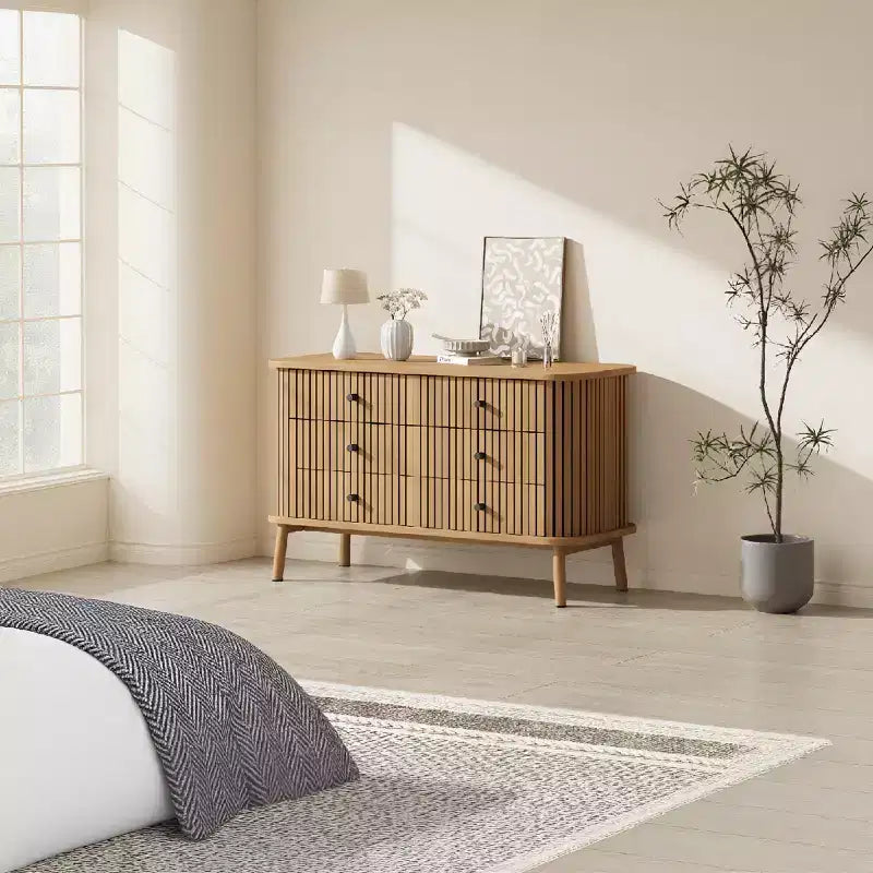 Commode Garvee 47 à 6 tiroirs, commode compacte en bois avec pieds en métal, organisateur de rangement style ferme pour chambre à coucher, chambre d'enfant ou appartement