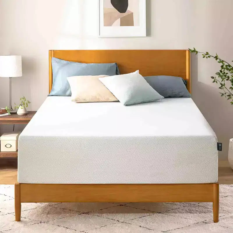 Matelas en mousse à mémoire de forme Zinus 14 King au thé vert, sans fibre de verre, fermeté moyenne, soulagement de la pression zoné, CertiPUR-US, matelas en boîte
