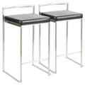 Tabouret de comptoir Silver Orchid Forrest en acier inoxydable empilable et entièrement soudé (lot de 2)