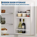 Armoire de cuisine haute de 72 po style ferme avec portes en verre cintrées et étagères réglables