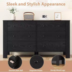 Commode à 6 tiroirs pour chambre à coucher, Organiseur de commode large et moderne avec tiroirs de rangement, Commode en bois pour salon, entrée, bureau à domicile