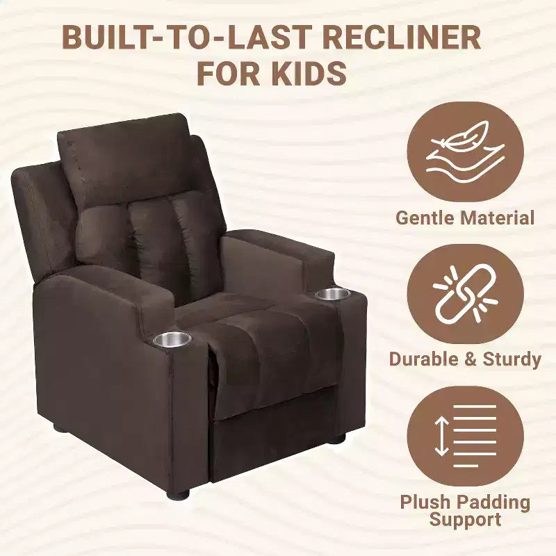 Fauteuil inclinable pour enfants Home Imports Emporium, fauteuil inclinable en peluche pour les tout-petes de 15 ans, fauteuil rembourré confortable pour chambre d'enfant ou chambre à coucher
