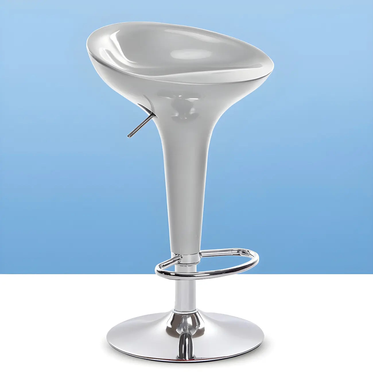 Tabouret de bar pivotant en plastique chromé réglable en hauteur