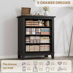 GustoWave Commode 4 tiroirs pour chambre à coucher, commode verticale haute de 88,4 cm avec grand rangement, commode en bois autoportante pour chambre à coucher, salon