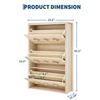 Meuble à chaussures Garvee avec 3 tiroirs basculants sculptés, poignées en cristal, meuble de rangement pour chaussures avec étagère réglable, meuble à chaussures de rangement en bois