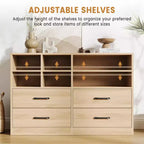 2 commodes en bois pour chambre à coucher avec étagères réglables, commodes modernes avec rangement ouvert, meuble TV pour salon, couloir