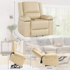Fauteuil inclinable électrique - Chaleur et massage, fauteuil inclinable électrique robuste en cuir PU pour personnes âgées et à mobilité réduite, dossier et jambes réglables