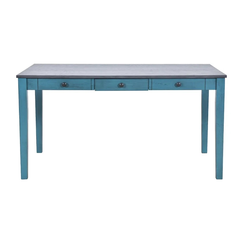 Ensemble de salle à manger 6 pièces en bois avec 4 chaises et un banc, table avec tiroir