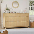 Commode moderne cannelée à 7 tiroirs, meuble de rangement de style Mid-century, organiseur de rangement en bois pour chambre à coucher, salon