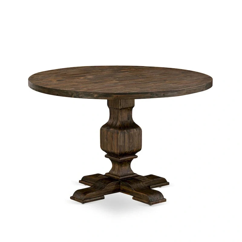 East West Furniture Ensemble Table de Salle à Manger – une Table de Cuisine et des Chaises de Salle à Manger en Tissu Lin Dahlia, Jacobean Vieilli (Options de Pièces)