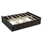 Cadre de lit plateforme queen size en bois Clihome avec 6 tiroirs